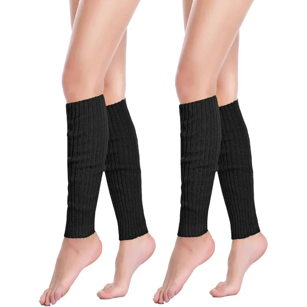 Women Ribbed Knitted Leg Warmers 80s Y2K Costume Boot Socks 15
